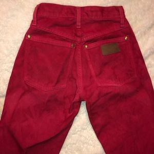 Red wrangler jeans